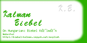 kalman biebel business card